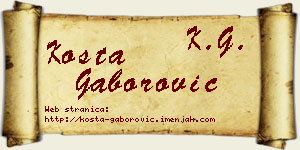 Kosta Gaborović vizit kartica